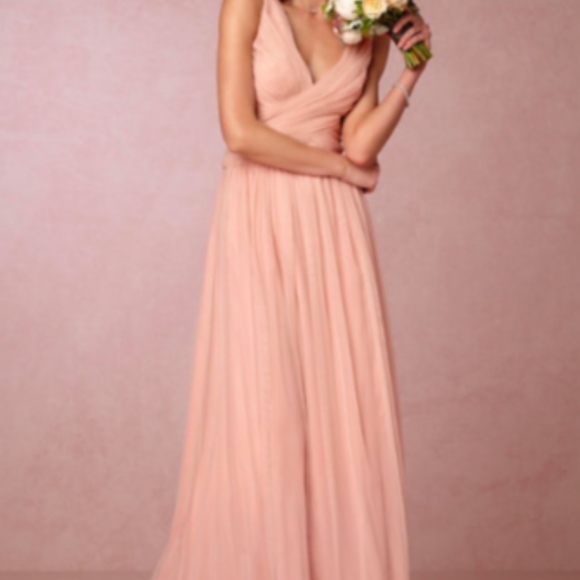 BHLDN Edith Dress Hitherto Wedding Taupe Pink NEW - Picture 4 of 4